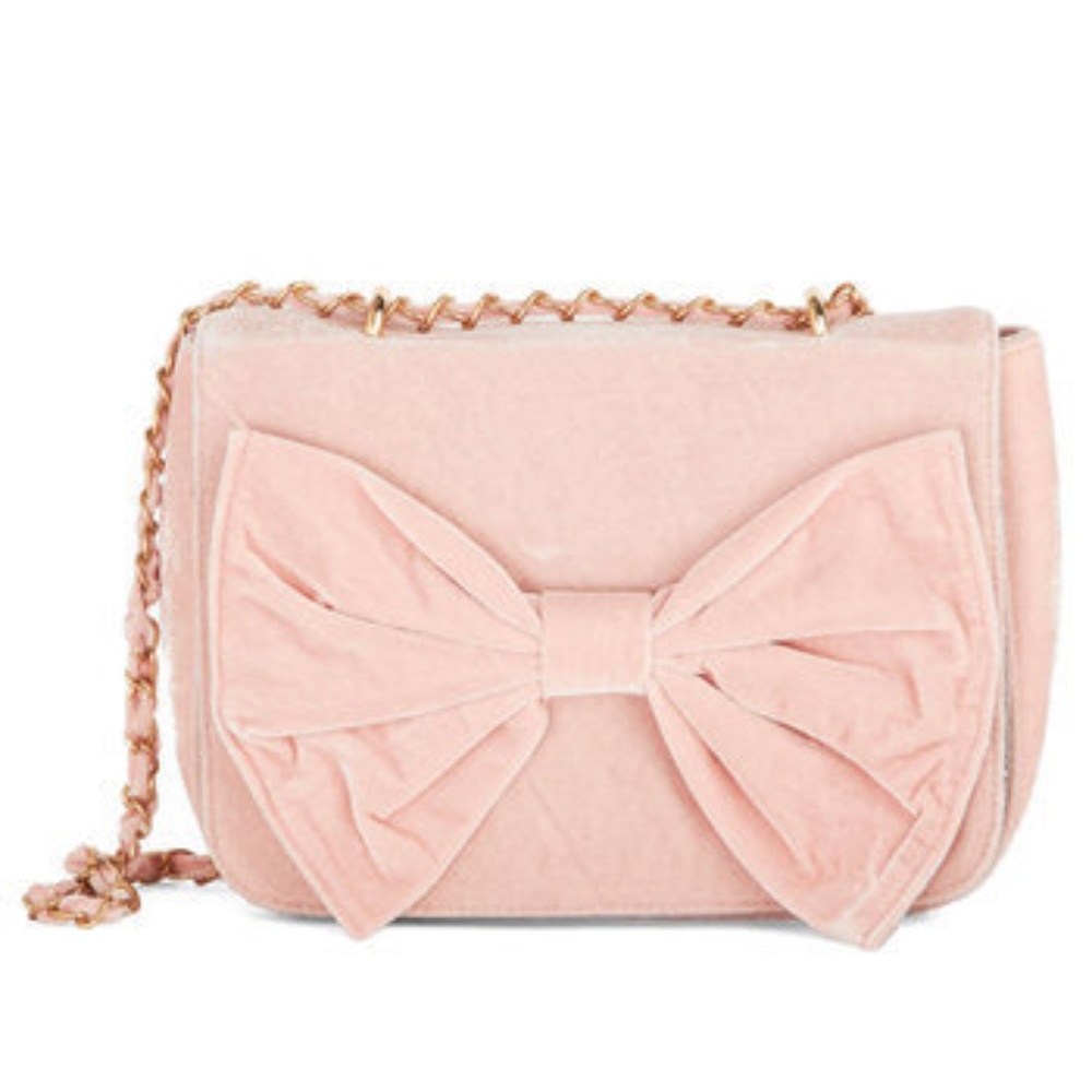 Kling Viva Velvet Bag Modcloth Pink Bow Velvet